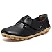 CIOR Women's Genuine Leather Loafers Casual Moccasin Driving Shoes Indoor Flat Slip-on Slippers,M915,Black,42