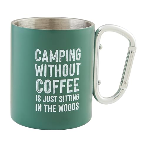Mud Pie Carabiner Mug, Green, 8 3/4 oz