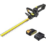 TECCPO 【Spring Selection 20V Cordless Hedge Trimmer, 20-Inch Blade Length, 3/4-Inch Cutting Thickness, Dual Action Laser Blade, Triple Safety Start Button, Battery and Charger Included - TDHT02G