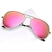 JETPAL Men & Womens Aviator UV400 Sunglasses - Pink Mirror Lens Silver Frame
