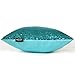 AMAZLINEN(TM) Decorative Glitzy Sequin & Comfy Satin Knit Pillow Cover 18 x 18 Pillow Covers,Hidden Zipper Design(Teal)