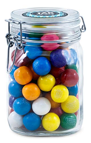 Large Dubble Bubble Gumballs Candy Jar â€“ Italian Made Airtight and Reusable Glass Candy Jar with Lid - Large