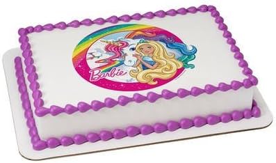 Barbie Dreamtopia Rainbows Edible Cake Topper or Cupcake Topper Decorations (7.5"x10" Rectangle)