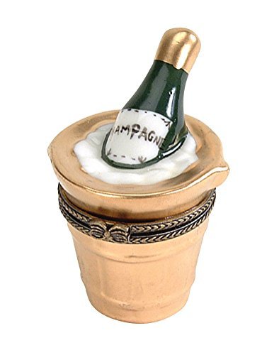 NAVIKAPGA 19th Hole Celebrate Champagne Limoge Porcelain Box, Beige, 2-3"