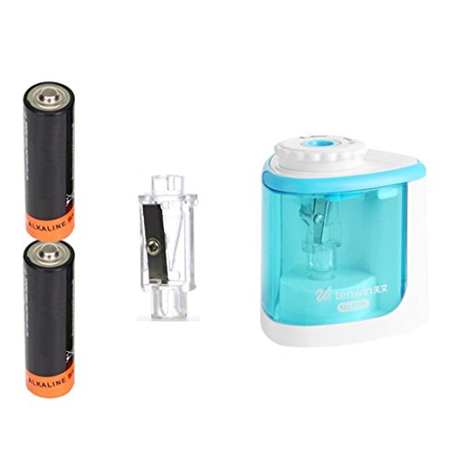 LiPing Battery-Powered Auto Durable Portable Electric Pencil Sharpener for School Classroom, Home, Office, Studio (Green)