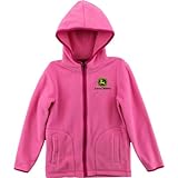 John Deere Girls Pink Polar Fleece Hoodie Jacket
