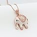 Kemstone Lovely Rose Gold Animal Pendant Necklace Long Necklace Jewelry for Women (elephant,short)