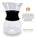 Pour Over Manual Hand Drip Coffee Maker - Glass Carafe Coffeemaker Pot with Stainless Steel Permanent Filter