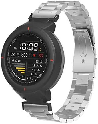 Bracelet Strap for Huami Amazfit Verge Stainless Steel Strap Quick Release Easy Fit Luxurious Wristband Ring Link Replacement Smart Watch Accessories (Silver)