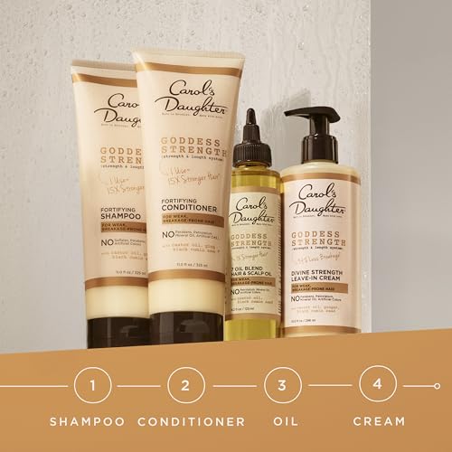 CAROL’S DAUGHTER GODDESS STRENGTH LEAVE IN CONDITIONER CREAM, 10 FL OZ – STRENGTHENING AND MOISTURIZING FOR WAVY, CURLY HAIR