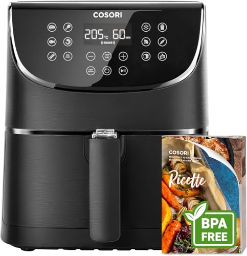 Cosori Friteuse Sans Huile 5,5L Xxl Avec 100 Recettes, Air Fryer 1700W, Friteuse À Air Chaud Avec 11 Programmes, Et Aussi Faites Cuire, Frire, Rôtir Et Griller Tous Vos Aliments, Noir, Cp158-Af