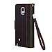 Galaxy Note 4 Case, AceAbove Samsung Galaxy Note 4 Wallet Case - Premium Genuine Leather Wallet Book Cover with Stand Flip Cover and Hand Strap