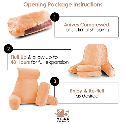 Nestl Reading Pillow Large Bed Pillow, Back Pillow for Sitting in Bed Shredded Memory Foam Chair