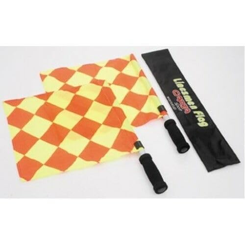 Carta Sport LINW Football Linesman flags fluo. Rubber handle and carry bag, Orange/Fluorescent Lime/Black, One size