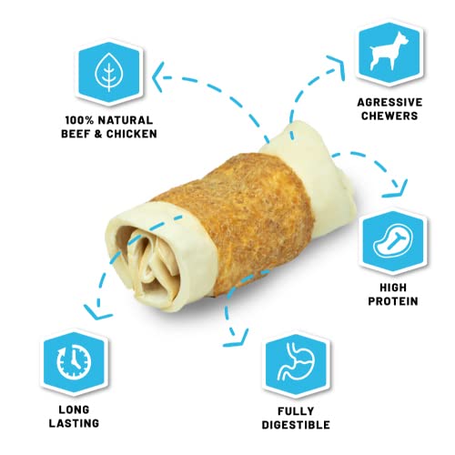 Sitka Farms Chicken Breast Basted Cheek ROLL 56" Extra Thick Dog Chew