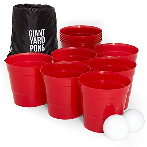 Play Platoon Giant Yard Pong Set 12 Buckets & 2 Balls for Lawn Beer