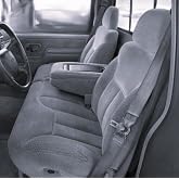 Durafit Seat Covers 1995-2000 Chevy Silverado/GMC Sierra Front 60/40 Split Bottom with Bucket Backrests. Opening Console/Electric Lumbar.Picture is Original seat, Covers are Gray Waterproof Endura,