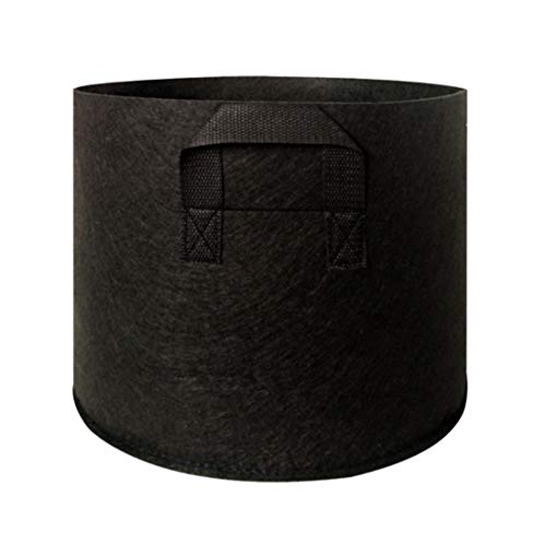 YIANO Nonwoven Fabric Plant Grow Bags 5 Gallon 5 Pack Aeration Flower Vegetable Garden Planting Smart Pot with Handles Black