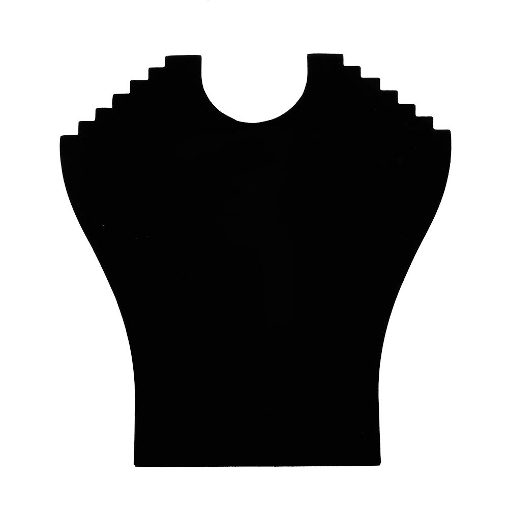 Mother's Day Gift Black Flannel Necklace Pendant Chain Jewelry Bust Mannequin Stand Display Model Shop Jewelry Display Stands Holder with 6 Notches for Chains