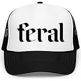 Feral Trucker Hat for Men and Women - Funny for Him Her Snapback Hat - Unisex Polyester Mesh Adjustable Cap