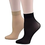 Fitu Women's 10 Pairs Pack Nylon Ankle High Tights Hosiery Socks