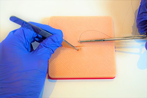Your Design Medical Medium 3-Layer Suture Pad -- (Light Skin) -- For Practicing Suturing Doctors, Medical Students, Veterinarians and Nurses