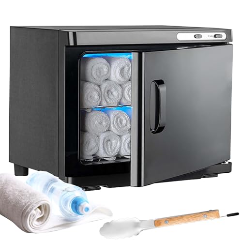 Kensbro 25L Towel Warmer, UV Towel Dryer, Compress Warmer, Hot Towel Sterilizer, 360° Heating Function, for Beauty, Salon, Spa (Black)