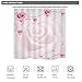 Riyidecor Pink Floral Shower Curtain Rose Flower Green Leaf Spring Shower Curtain Panel Polyester Waterproof Fabric 72x78 Inch Free Plastic Hooks 12-Pack