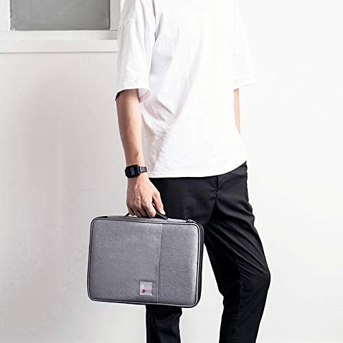 SCTD Multi-Functional A4 Document Bags Portfolio Padfolio Organizer-Waterproof Travel File Folder Case Zippered Note Pouch for Pads, Planners,Files, Notebooks, Pens, Documents (Gray)