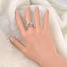 Mytys Vintage Silver Flower Statement Rings for Women Leaf Marcasite Crystal Cocktail Ring for Women Size 9