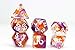Polyhedral Dice Sets DND Game Dice for Dungeons Dragons(D&D) Role Playing Game(RPG) MTG Pathfinder Table Game Board Games Dice Flowing Series Double Color Transparent Dice (Purple-Orange)