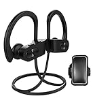 Mpow Flame Bluetooth Headphones Sport IPX7 Waterproof Wireless Sport Earbuds, Richer Bass HiFi Stereo in-Ear Earphones, 7-9 Hrs Playback, Running Headphones W/CVC6.0 Noise Cancelling Mic, Black