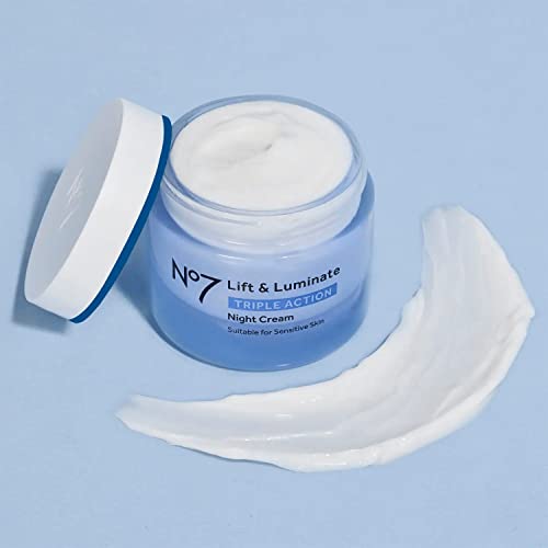 No7 Lift & Luminate Triple Action Night Cream Anti Wrinkle, Collagen