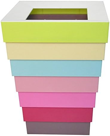 Hflove Creative Trash Can Home Bedroom Office Personality Fashion Portable Plastic Folding Telescopic Waste Bins (Rainbow B)