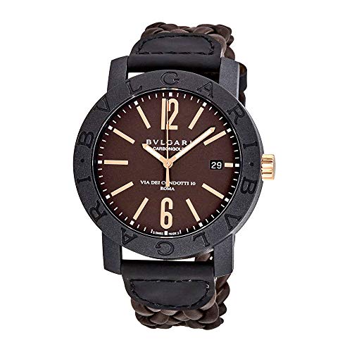 Bvlgari Bvlgari Automatic Brown Dial Brown Leather Men's Watch 102633