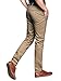 OCHENTA Mens Casual Slim-Tapered Flat-Front Pants Khaki Lable 34