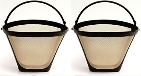 2 PACK Universal Gold Tone Permanent #4 Cone Coffee Filter Cuisinart, Krups 214