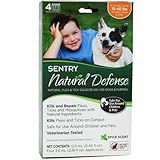 SENTRY Natural Defense Flea and Tick Topical for Dogs, 15-40 lbs, 4 Month Supply