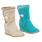 Comfortable Round Toe Winter Boots with Hidden Wedge
