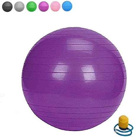 Fitwhiz Exercise Ball (45CM-85CM) Extra Thick Yoga Ball Chair, Anti-Burst Heavy Duty Stability Ball Supports 2200lbs, Birthing Ball with Quick Pump (Office & Home & Gym)