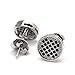 Tarsus Round Black Large Cubic Zirconia Stud Earrings for Men Women, 18k Gold Plated 10mm