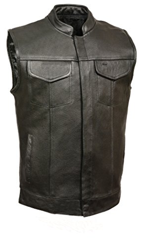 Milwaukee Leather  Men's Open Neck Club Vest (Black, X-Small)