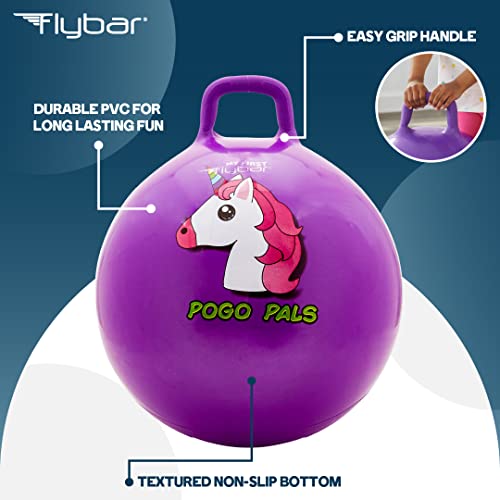 Flybar Hopper Ball for Kids Bouncy Ball with Handle, Durable Bouncy