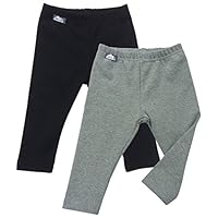 JAN & JUL Warm Baby Girl Boy Fleece-Lined Winter Leggings (12m, Pack of 2: Black/Grey)