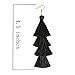 HSWE Tassel Earrings Hula Skirt Thread Tassel Eardrop Tiered Dangle Earrings Black