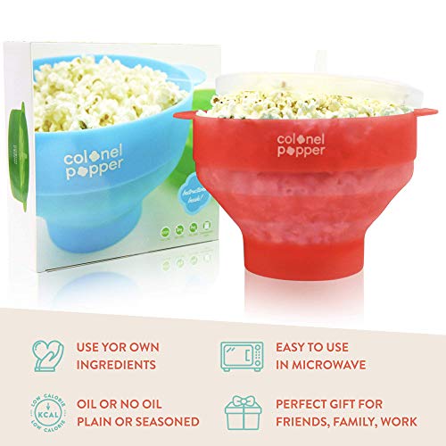 Original Colonel Popper Healthy Microwave Popcorn Maker LFGB Food
