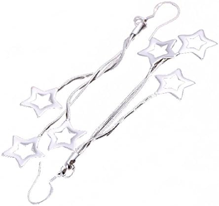925 silver plated earings three long wire stars
