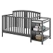Storkcraft Greyson 4-in-1 Convertible Crib and Changer Gray, Fixed Side Crib, Solid Pine and Wood Product Construction, Converts to Toddler Bed Day Bed or Full Bed (Mattress Not Included)