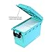 Sheffield 12633 Ammo Storage Box, Stackable .30 Cal Field Boxes, Water and Dust Resistant, Lockable Storage Box with Handle, Secures Hunting Gear, Supplies, and Bullets, Made in USA, Teal, 1-Pack