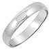 Men's 14K White Gold 4mm Classic Fit Plain Wedding Band (Available Ring Sizes 7-12 1/2)